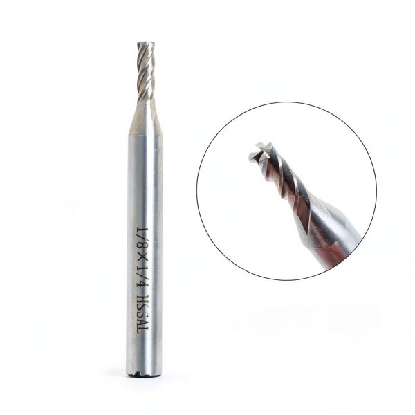 AUTOTOOLHOME 1/8" X 1/4" HSS 4 Flutes Straight End Mill Cutter Pack of 2 CNC Milling Drill Bits Router Bits for Wood Aluminum Steel-3