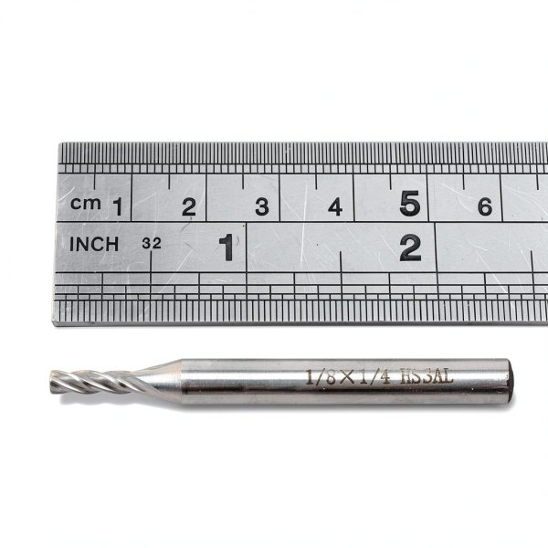 AUTOTOOLHOME 1/8" X 1/4" HSS 4 Flutes Straight End Mill Cutter Pack of 2 CNC Milling Drill Bits Router Bits for Wood Aluminum Steel-1