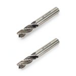Rannb Square End Mill 3/8" Dia x 3/8" Shank 4 Flute Cutter 2pcs-0