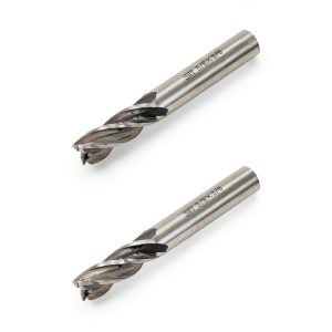 Rannb Square End Mill 3/8" Dia x 3/8" Shank 4 Flute Cutter 2pcs-0