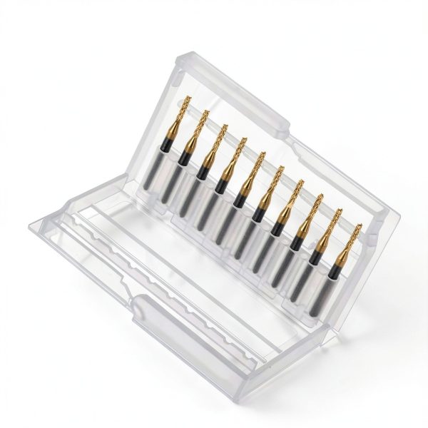 Tools 10Pcs 1.8mm TiN Carbide End Mill Sq Nose Bits WEXWE 1/8" Shank-1