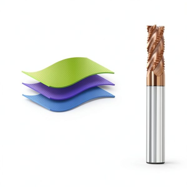 1/4" Tungsten Carbide Roughing End Mill 4 Flute Square Endmill CNC Milling Cutter Bits for Alloy Steels/Hardened Steels - TISIN Coated-1