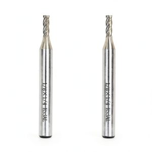 AUTOTOOLHOME 1/8" X 1/4" HSS 4 Flutes Straight End Mill Cutter Pack of 2 CNC Milling Drill Bits Router Bits for Wood Aluminum Steel-0