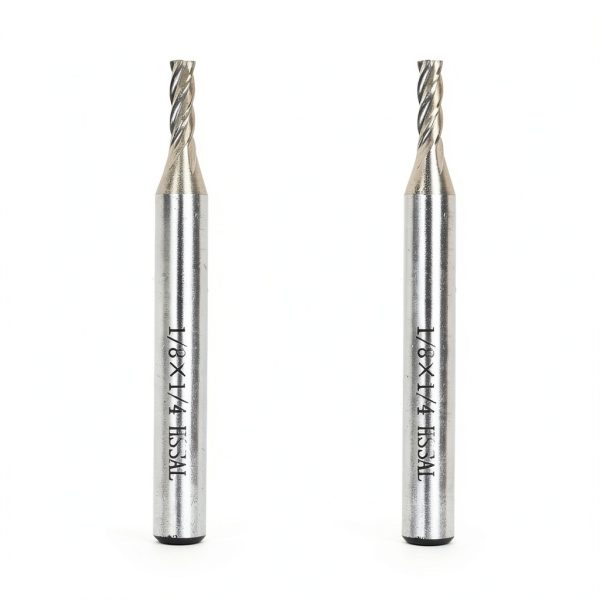 AUTOTOOLHOME 1/8" X 1/4" HSS 4 Flutes Straight End Mill Cutter Pack of 2 CNC Milling Drill Bits Router Bits for Wood Aluminum Steel-0