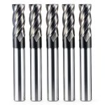 5pcs 1/8" Carbide Square End Mill Set by AYCHOLIZ 4 Flute AlTiN Coated-0