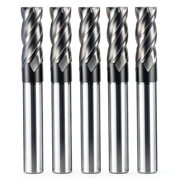 5pcs 1/8" Carbide Square End Mill Set by AYCHOLIZ 4 Flute AlTiN Coated-0