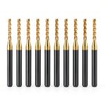 Tools 10Pcs 1.8mm TiN Carbide End Mill Sq Nose Bits WEXWE 1/8" Shank-0