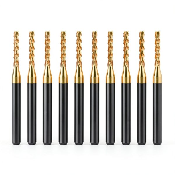 Tools 10Pcs 1.8mm TiN Carbide End Mill Sq Nose Bits WEXWE 1/8" Shank-0
